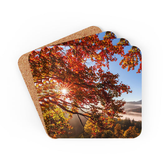 Autumn Mountains Corkwood Coaster Set