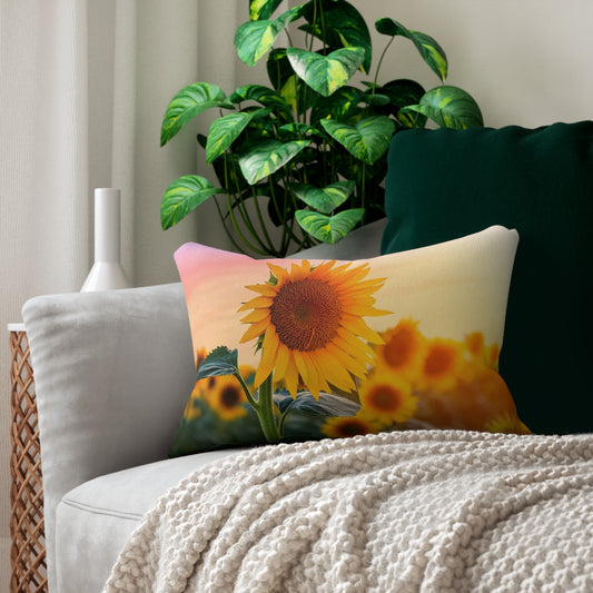 Sunflower Spun Polyester Lumbar Pillow